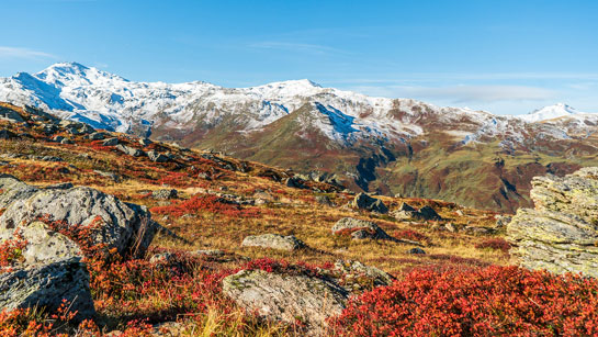 Paysage de montagne durant l'automne dans Les 3 Vallées
