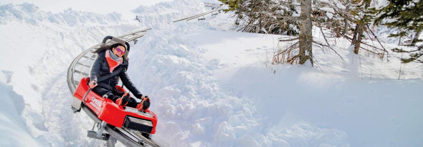 La Mine sledge on rails in Les Menuires