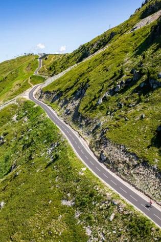 The Col de la Loze mountain pass with family