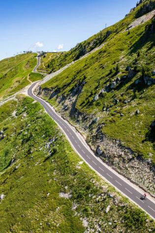 The Col de la Loze mountain pass with family