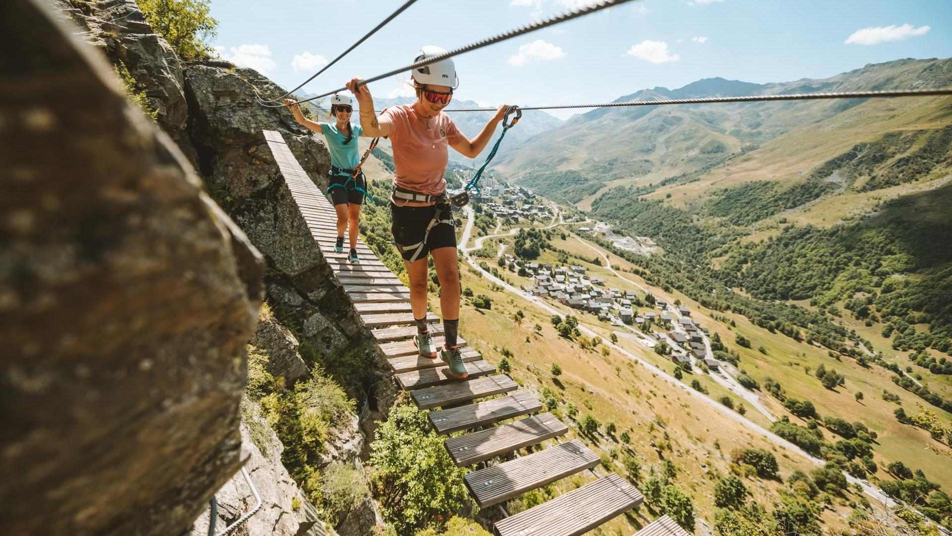 Via ferrata, climbing in the French Alps