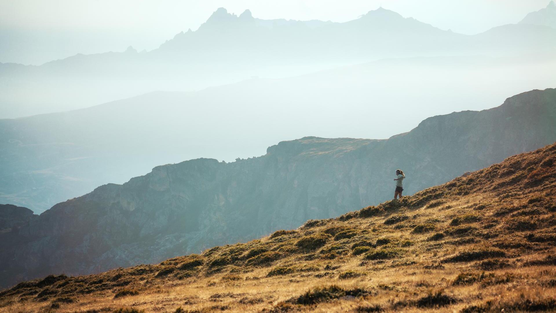 Trail am Col de la Fenêtre im Belleville-Tal, Les 3 Vallées