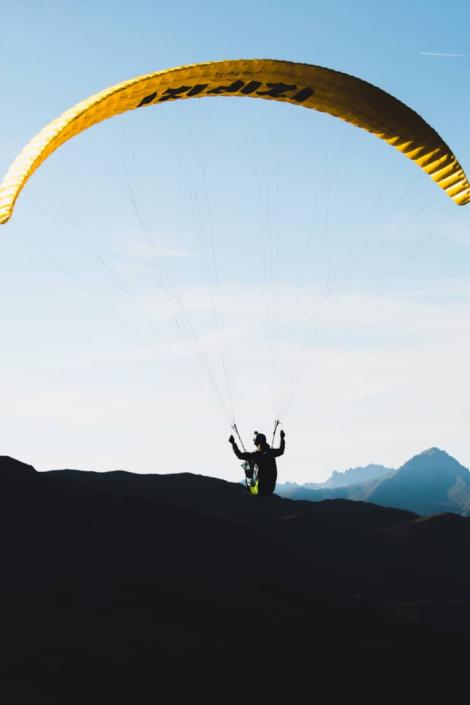 Paragliding in Val Thorens im Vallée des Belleville im Sommer in Les 3 Vallées