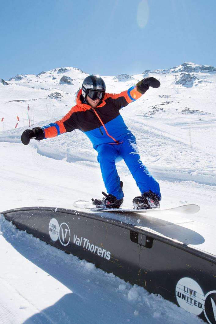 Snowpark and fun area in Val Thorens, in Les 3 Vallées