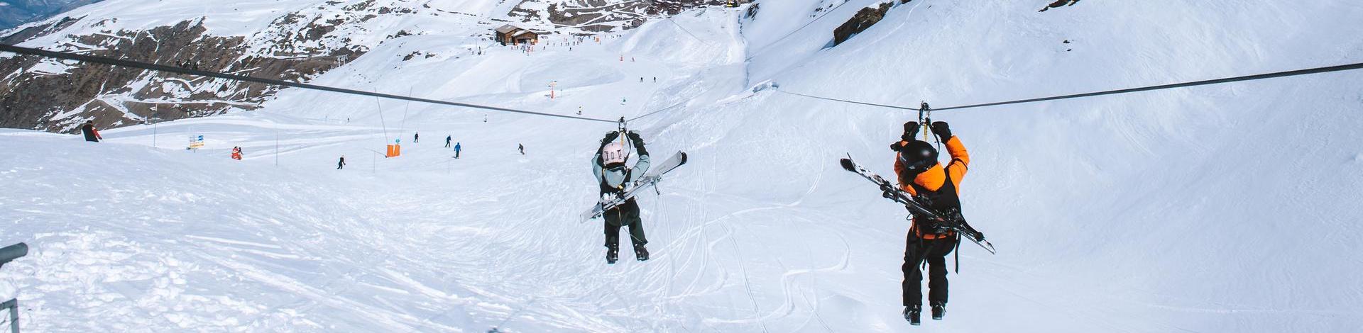 La tyrolienne d'Orelle située entre Val Thorens et Orelle : sensations fortes et vertige