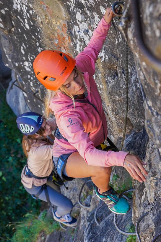 Via ferrata in Courchevel in Les 3 Vallées, French Alps