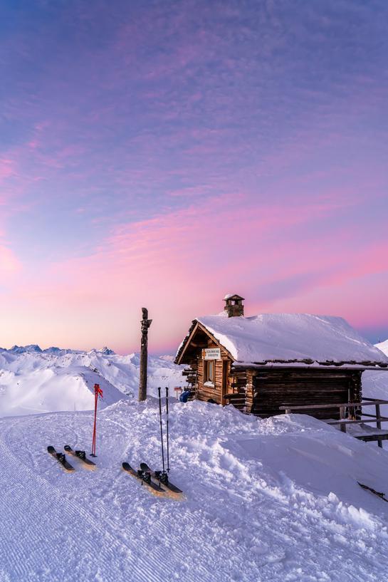 Couché de soleil dans les 3 Vallées