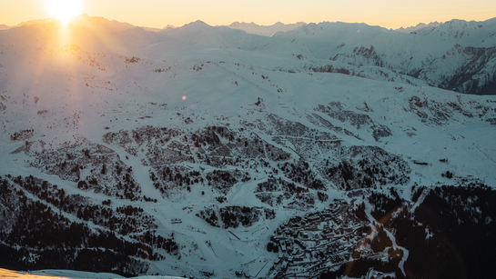 Coucher de soleil dans les 3 Vallées