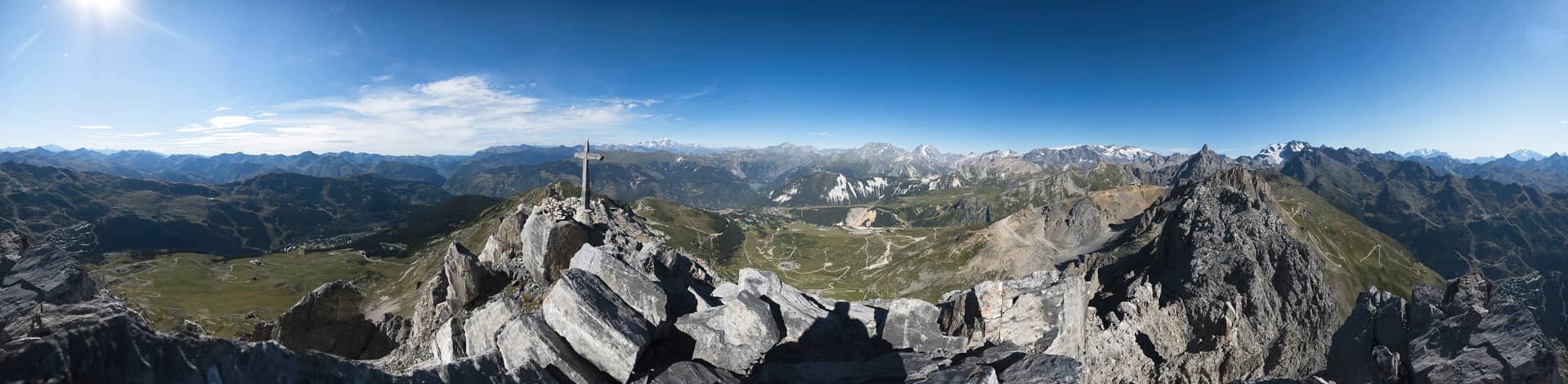 Panoramic view from La Croix des Verdons, situated between Méribel and Courchevel