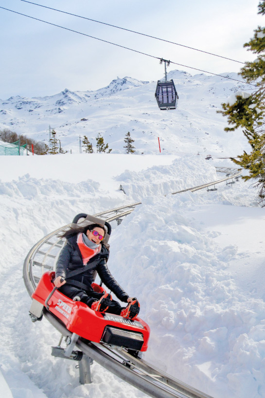 La Mine sled run on rails in Les Menuires, in Les 3 Vallées