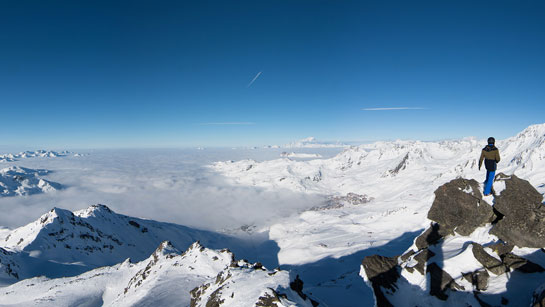 Unique panoramas in Les 3 Vallées, the world's largest ski area