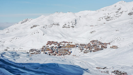 The resort of Val Thorens, the highest in Europe, in Les 3 Vallées