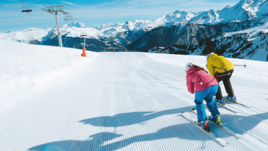 Ski à deux à Courchevel