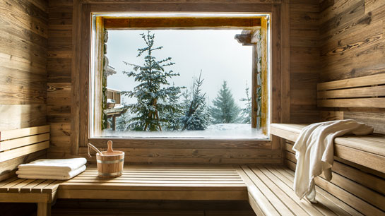 Un moment de détente dans Les 3 Vallées dans un sauna
