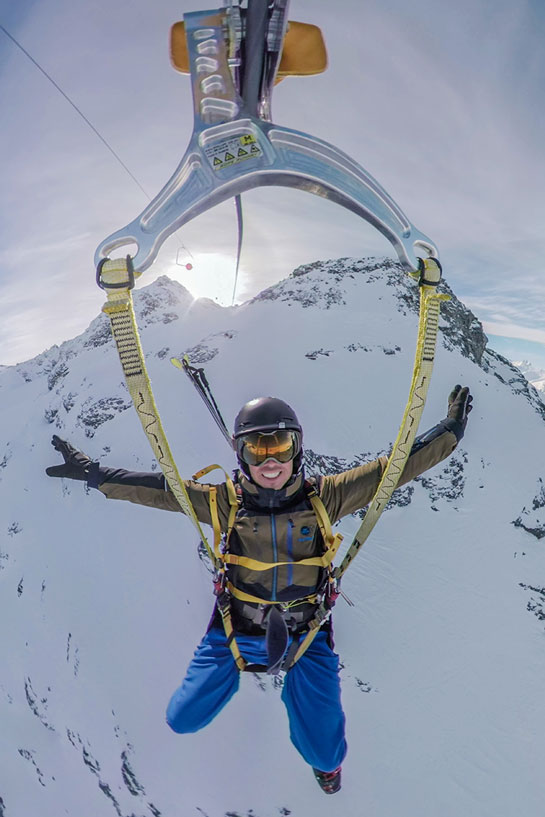 Zip line in Orelle, in Les 3 Vallées